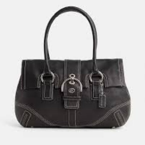 Like New Coach Soho Hampton Black Leather Handbag Tote - Picture 1 of 10